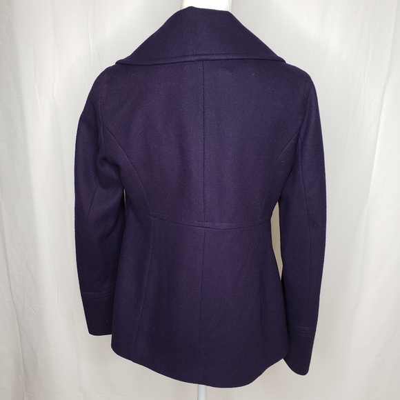 Michael Kors Pea Coat Wool Blend Purple Size Small - Picture 2 of 7